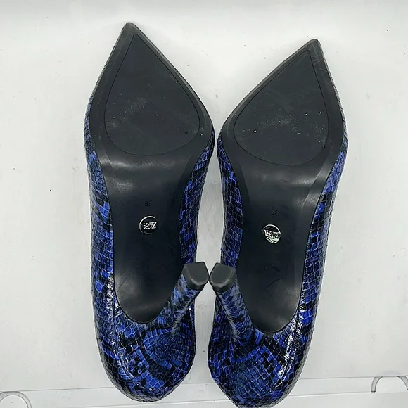 Zara NWT Sexy Blue Snakeskin Print Stiletto Heels Shoes **Size 38/US 7.5**🔥🔥 - Picture 7 of 7